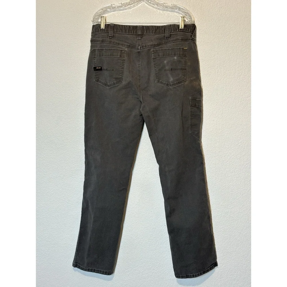 Ariat Rebar M7 Jeans Mens 36x34 Gray Slim Straight Leg Canvas Workwear Carpenter